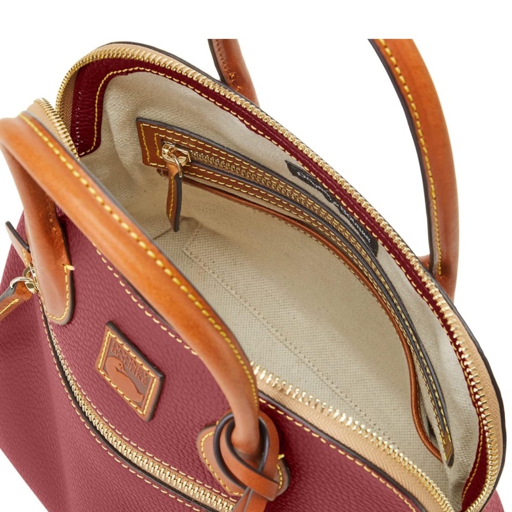 DOONEY & BOURKE Pebble Grain Domed Satchel Handbag Genuine Italian Leather NWT - Picture 10 of 13